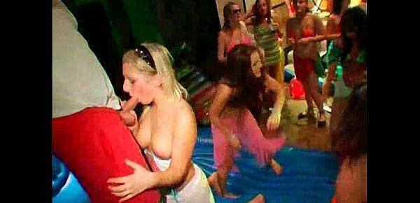 Horny sweethearts fucking with dudes at a party